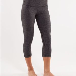 Lululemon Wunder Under Heathered Crop Leggings